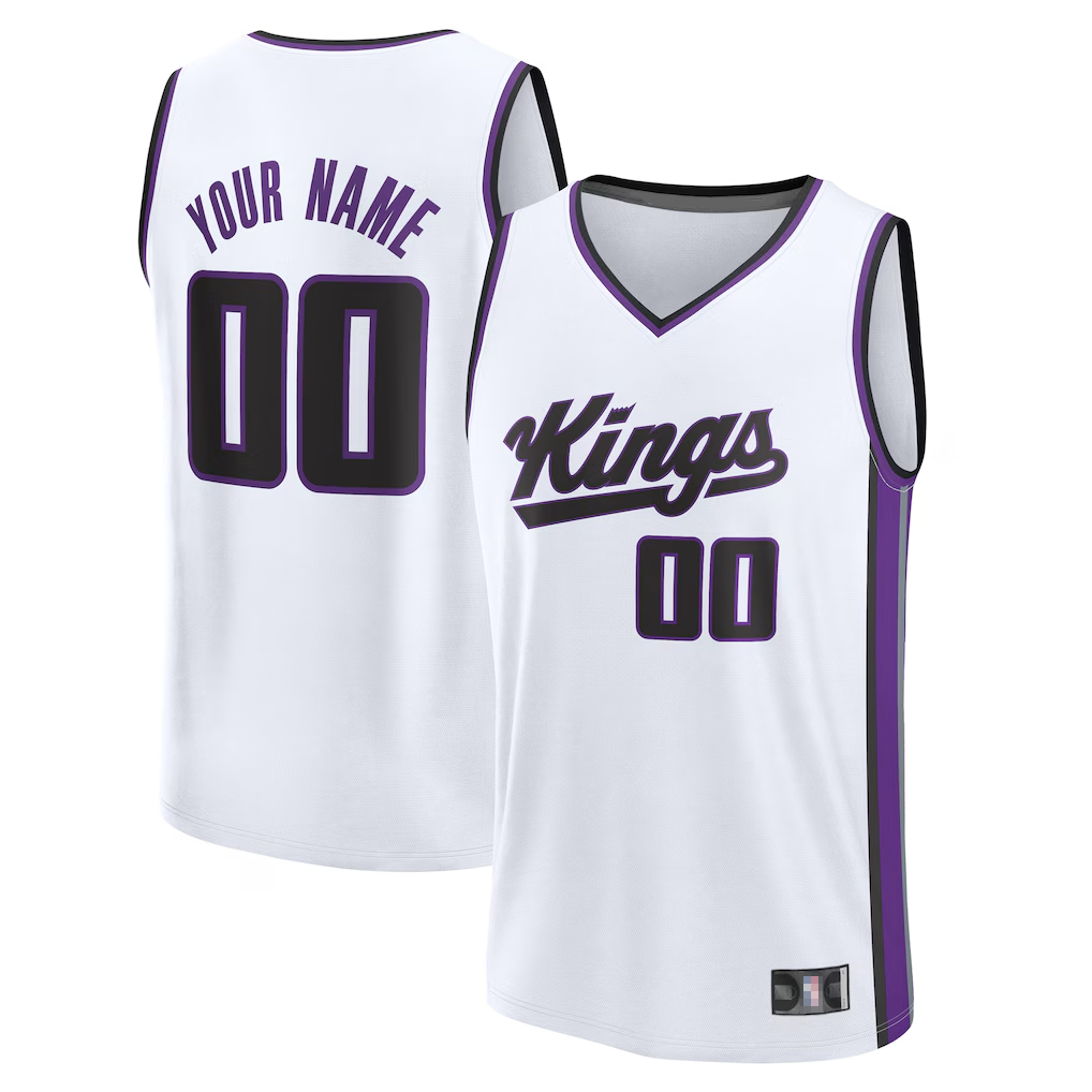Moorv Custom S.kings White Fast Break Stitched Jerseys - Association Edition