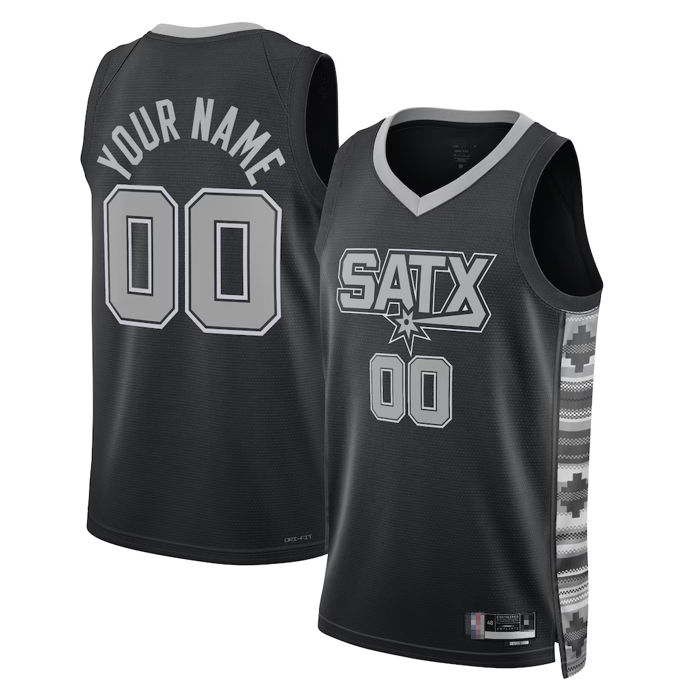 Moorv Custom SA.Spurs Black 202223 Swingman Stitched Jerseys - Statement Edition