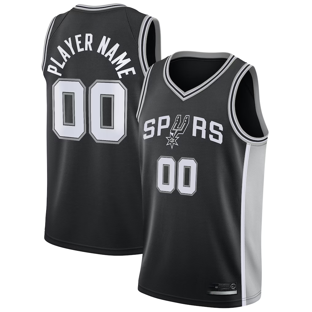 Moorv Custom SA.Spurs Black Fast Break Replica Jerseys - Statement Edition