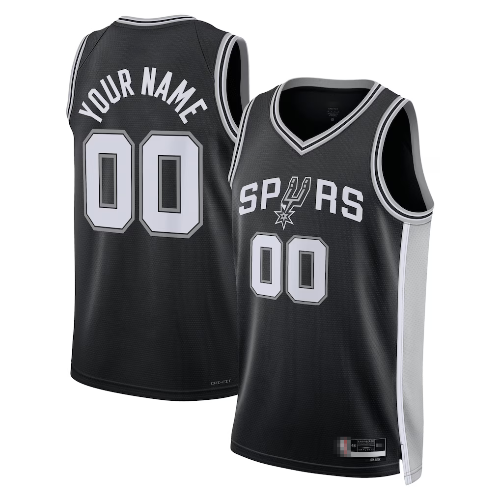 Moorv Custom SA.Spurs Black Fast Break Replica Stitched Stitched Jerseys - Icon Edition