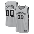 Moorv Custom SA.Spurs Silver Fastbreak Stitched Jerseys- Statement Edition