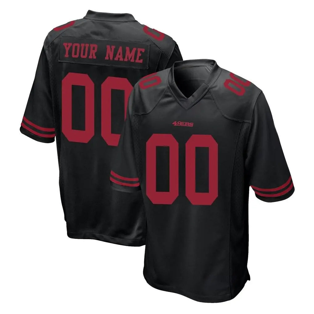 Moorv Custom SF.49ers Black Alternate Home Game Any Name & Numbers Stitched Jerseys