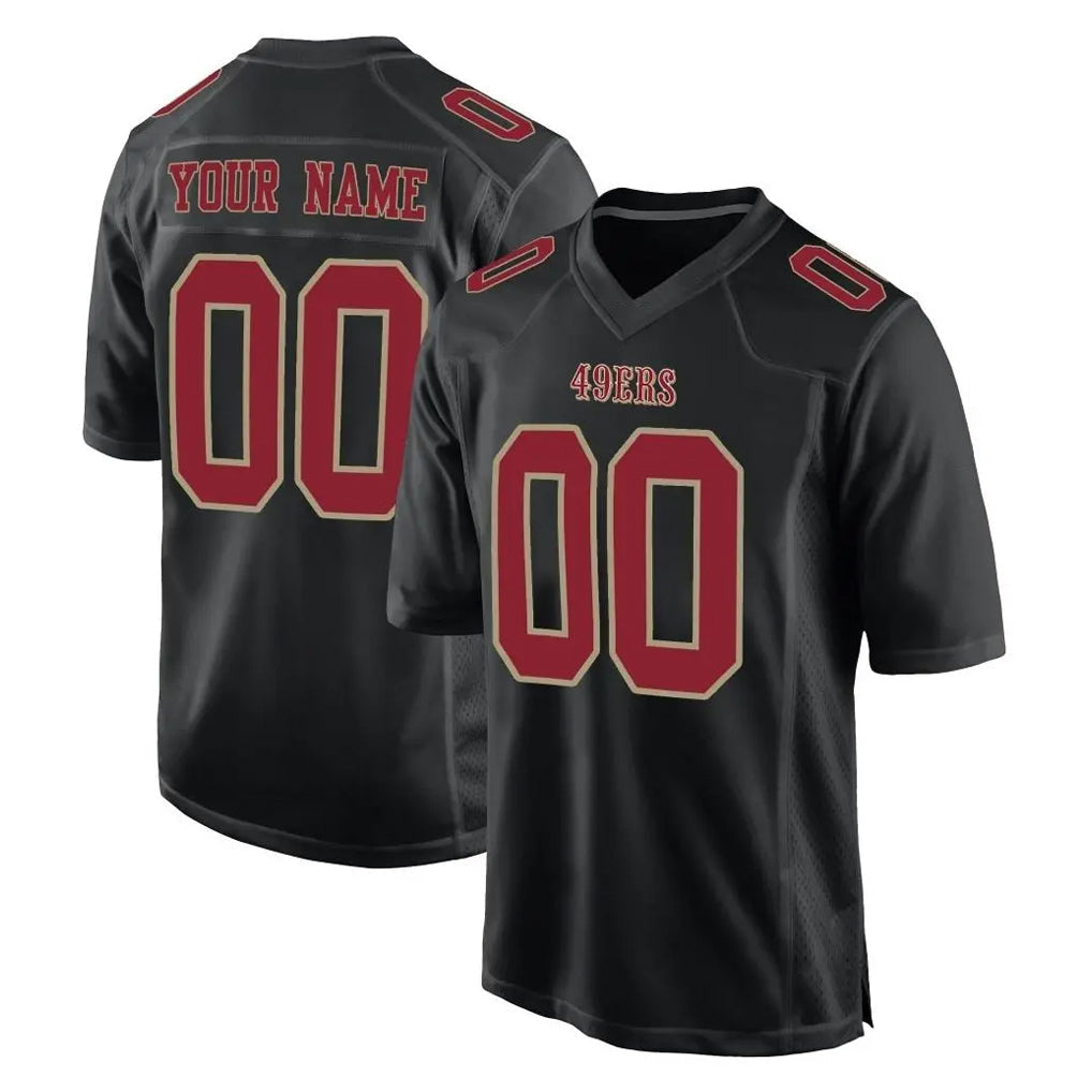 Moorv Custom SF.49ers Black Fashion Home Game Any Name & Numbers Stitched Jerseys
