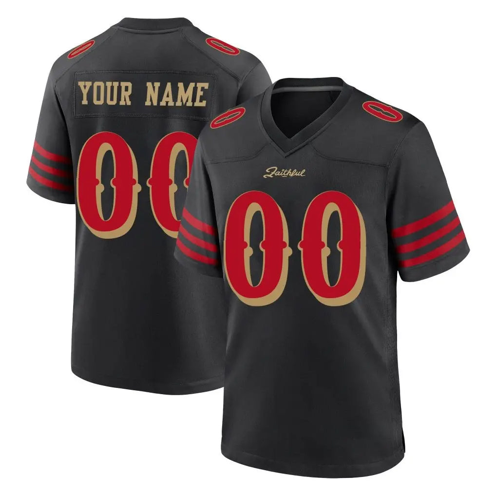 Moorv Custom SF.49ers Black Rivalries Collection Home Game Any Name & Numbers Stitched Jerseys