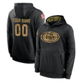 Moorv Custom SF.49ers Black Salute to Service Sideline Performance Pullover Hoodies Home Game Any Name & Numbers Stitched Jerseys