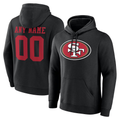 Moorv Custom SF.49ers Black Team Authentic Personalized Name & Number Hoodie Stitched Jerseys