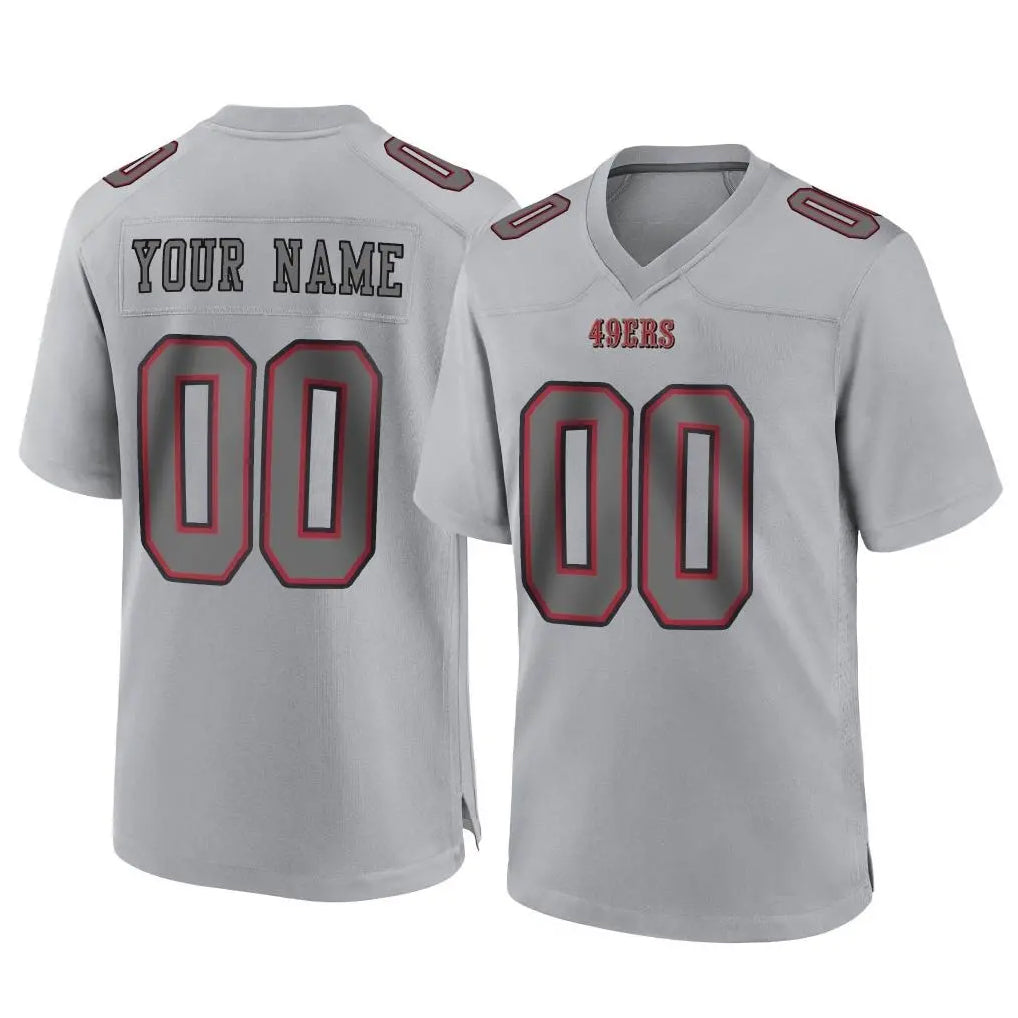 Moorv Custom SF.49ers Gray Atmosphere Fashion Home Game Any Name & Numbers Stitched Jerseys