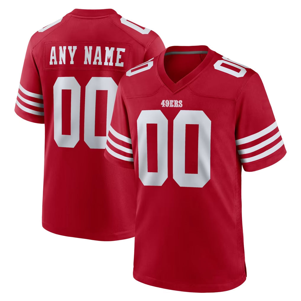 Moorv Custom SF.49ers Red Game Home Any Name & Numbers Stitched Jerseys