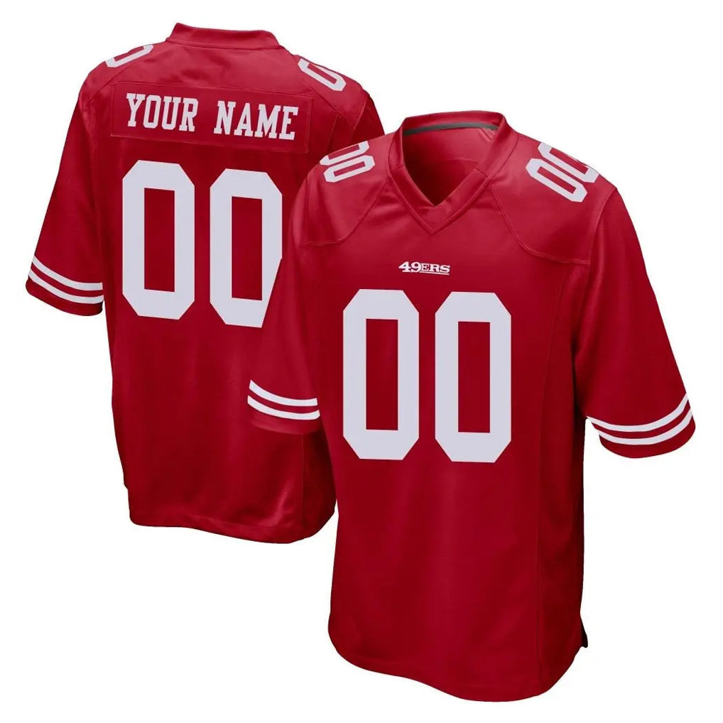 Moorv Custom SF.49ers Red Home Game Any Name & Numbers Stitched Jerseys