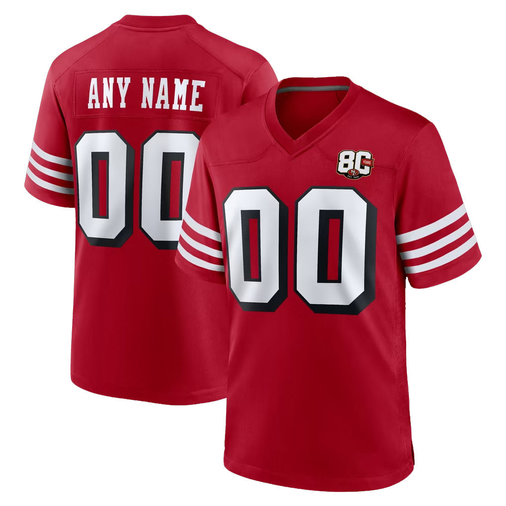 Moorv Custom SF.49ers Red Limited Alternate 80th Vapor Home Game Any Name & Numbers Stitched Jerseys