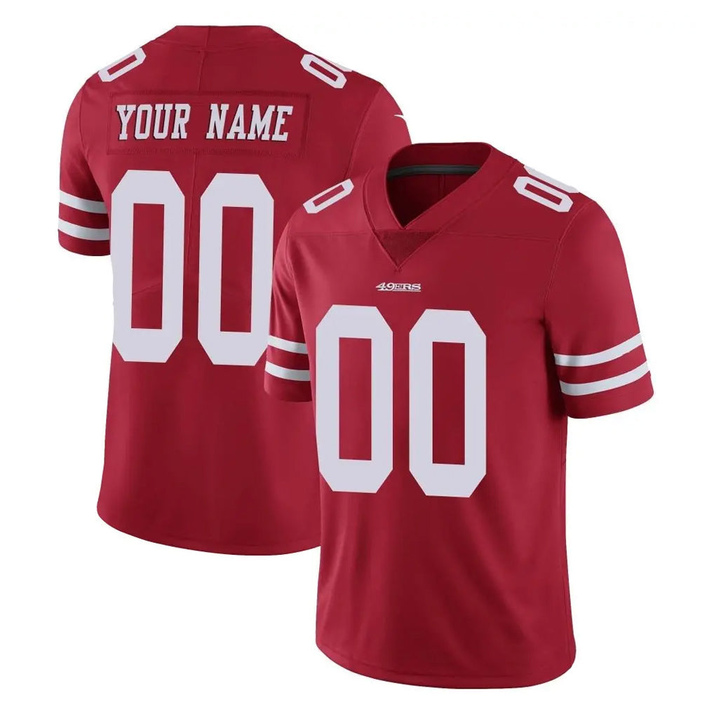 Moorv Custom SF.49ers Red Limited Vapor Untouchable Home Game Any Name & Numbers Stitched Jerseys