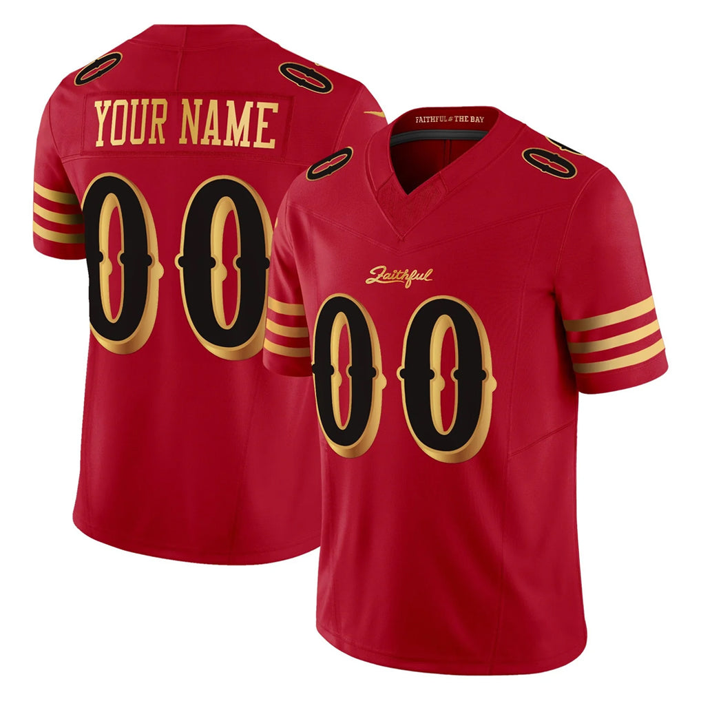 Moorv Custom SF.49ers Red Rivalries Vapor Limited Home Game Any Name & Numbers Stitched Jerseys