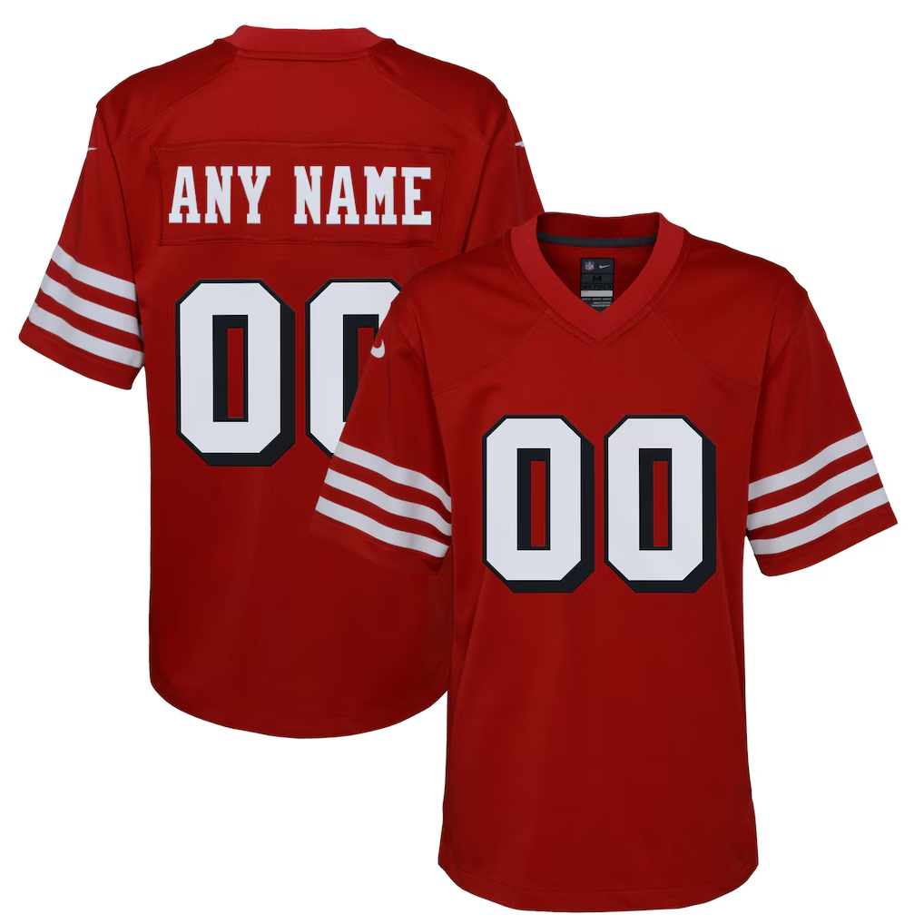 Moorv Custom SF.49ers Scarlet Alternate Game Stitched Jerseys