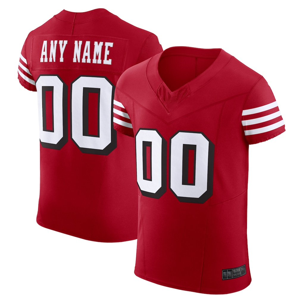 Moorv Custom SF.49ers Scarlet Alternate Vapor F.U.S.E. Elite Stitched Jerseys