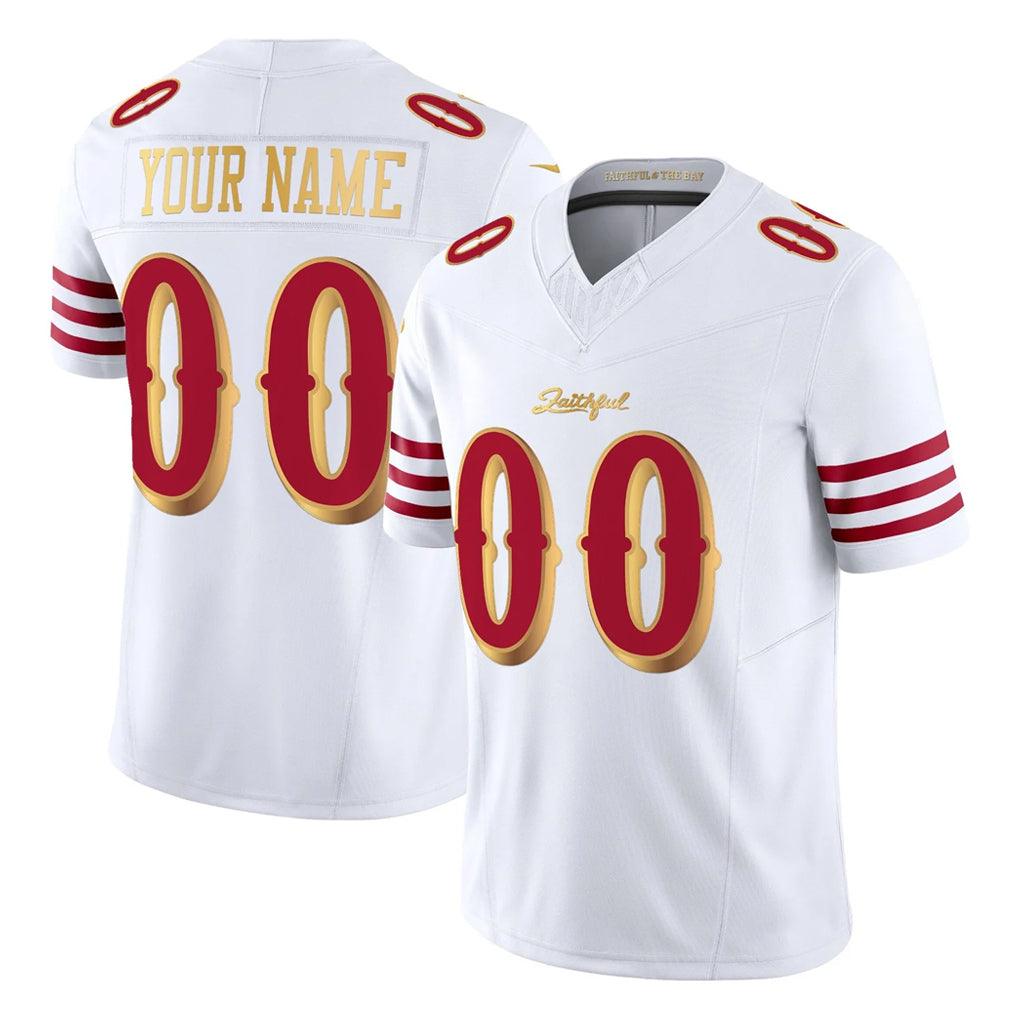 Moorv Custom SF.49ers White 2025 Rivalries Collection Game Limited Any Name & Numbers Stitched Jerseys