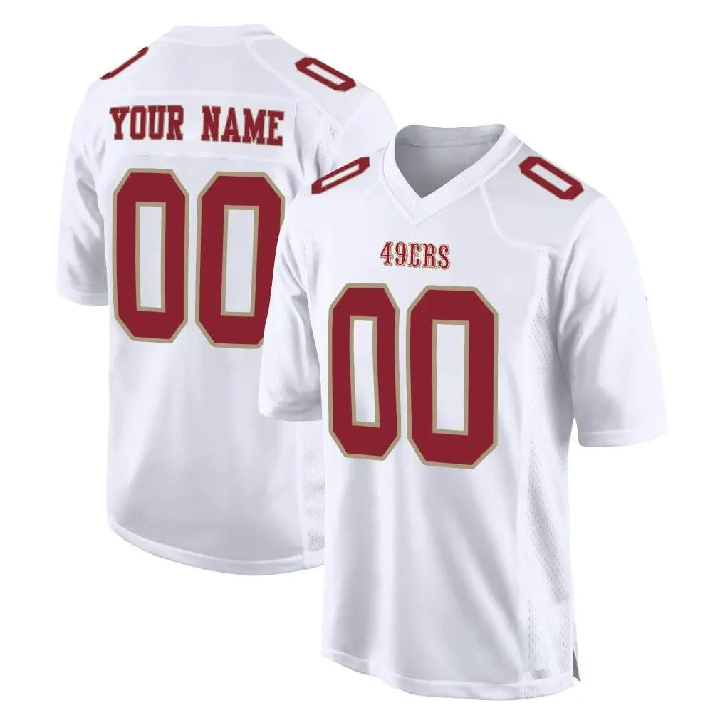 Moorv Custom SF.49ers White Fashion Home Game Any Name & Numbers Stitched Jerseys
