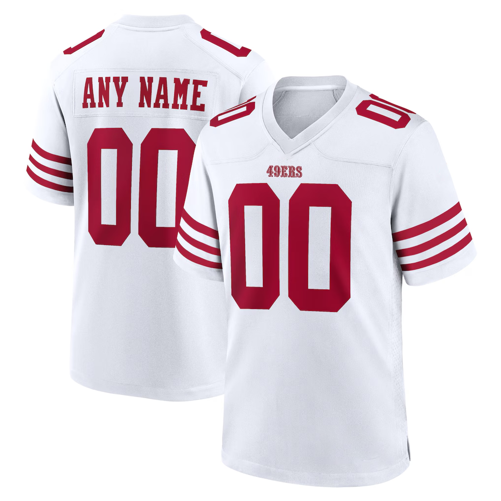 Moorv Custom SF.49ers White Game Player Stitched Jerseys