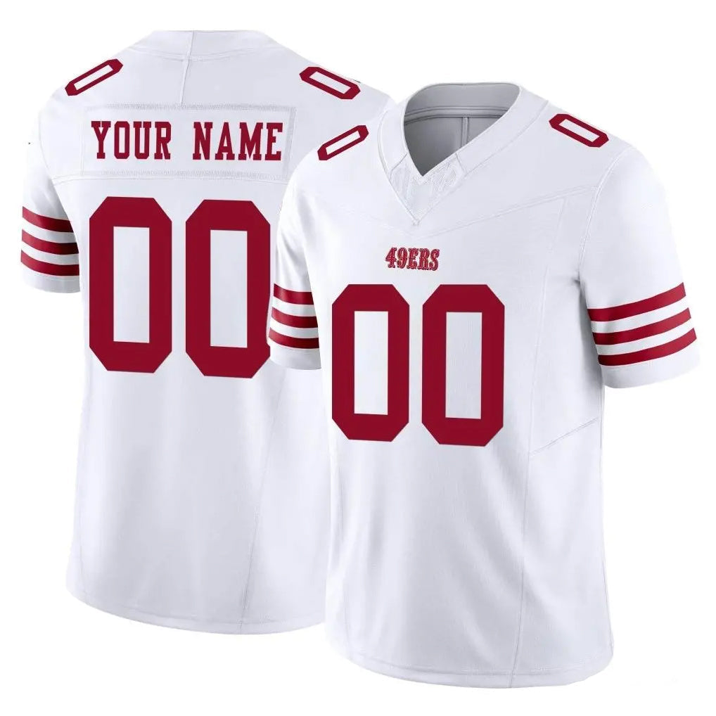 Moorv Custom SF.49ers White Limited Vapor F.U.S.E. Home Game Any Name & Numbers Stitched Jerseys