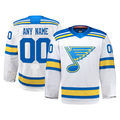 Moorv Custom SL.Blues White Away Authentic Pro Jerseys