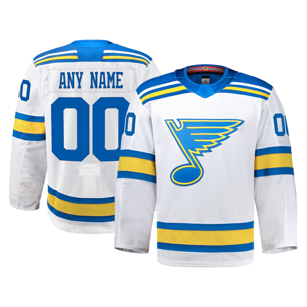 Moorv Custom SL.Blues White Away Authentic Pro Jerseys