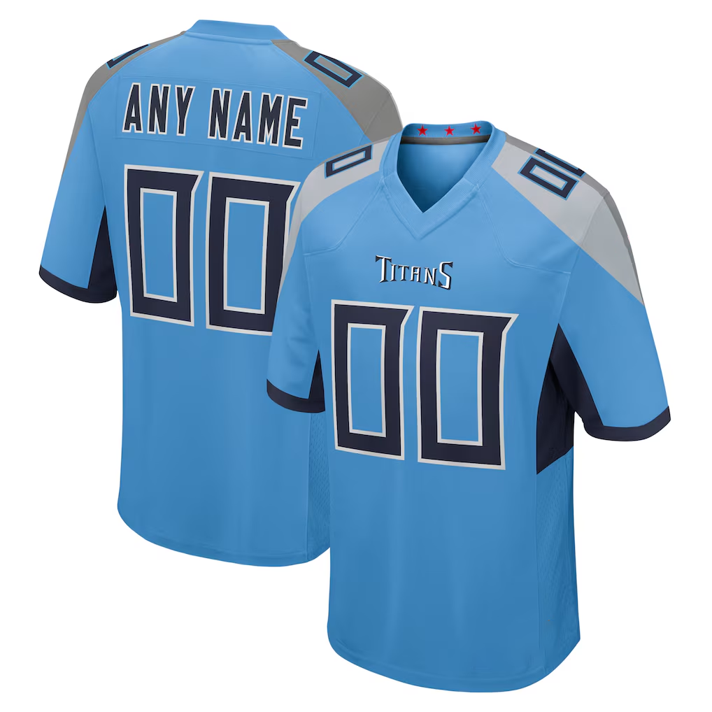 Moorv Custom T.Titans Light Blue Alternate Game Stitched Jerseys