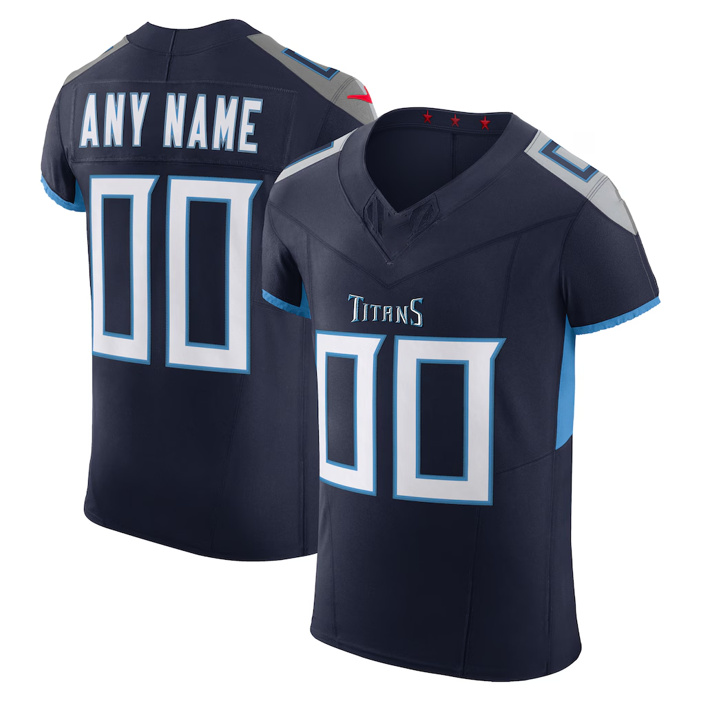Moorv Custom T.Titans Navy Vapor F.U.S.E. Elite Stitched Jerseys