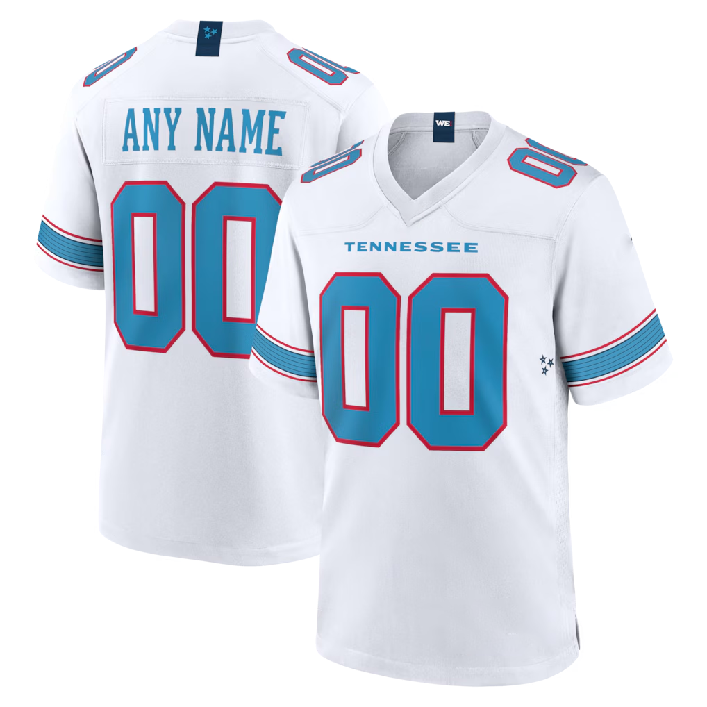 Moorv Custom T.Titans White Game Stitched Jerseys