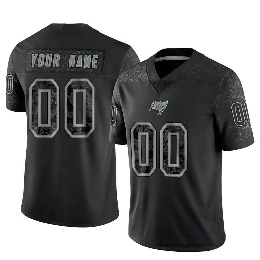 Moorv Custom TB.Buccaneers Black RFLCTV Limited Stitched Jerseys