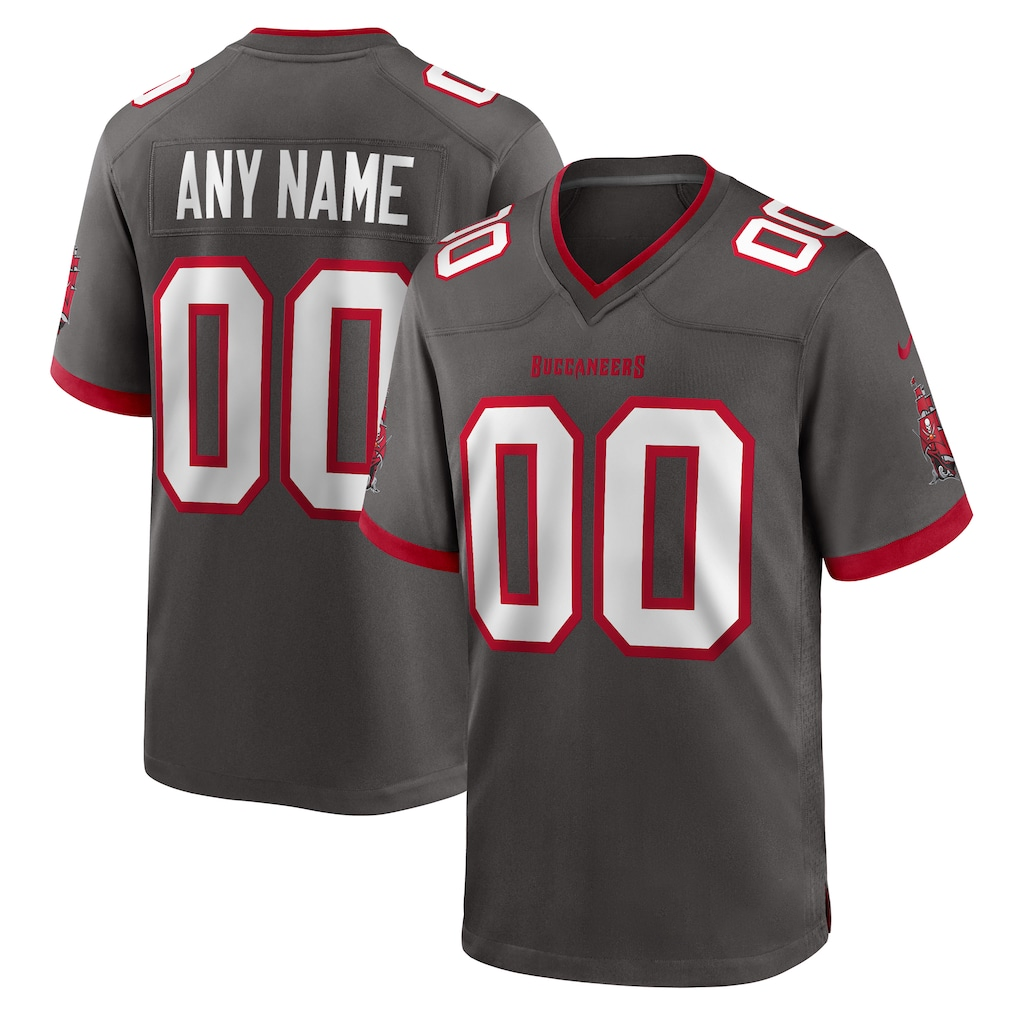 Moorv Custom TB.Buccaneers Pewter Alternate Game Stitched Jerseys
