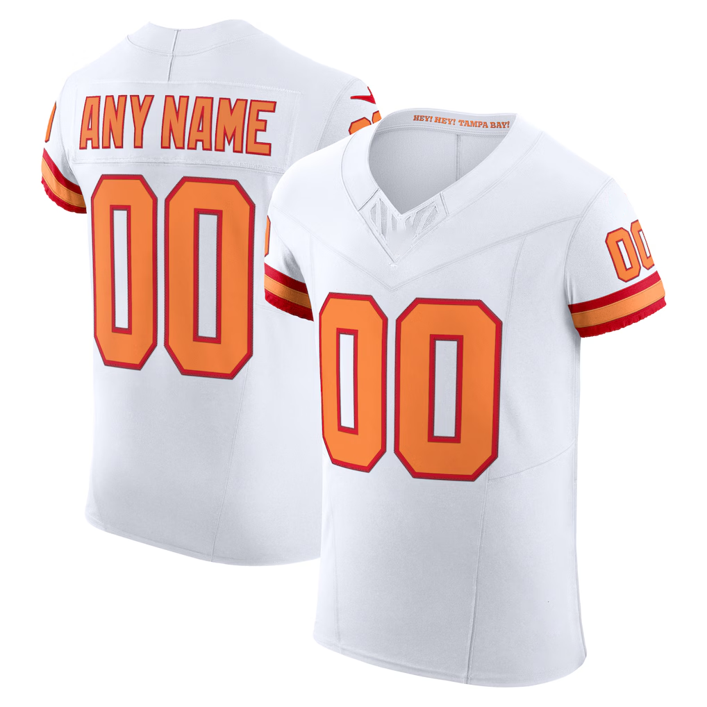Moorv Custom TB.Buccaneers White Vapor F.U.S.E. Elite Stitched Jerseys