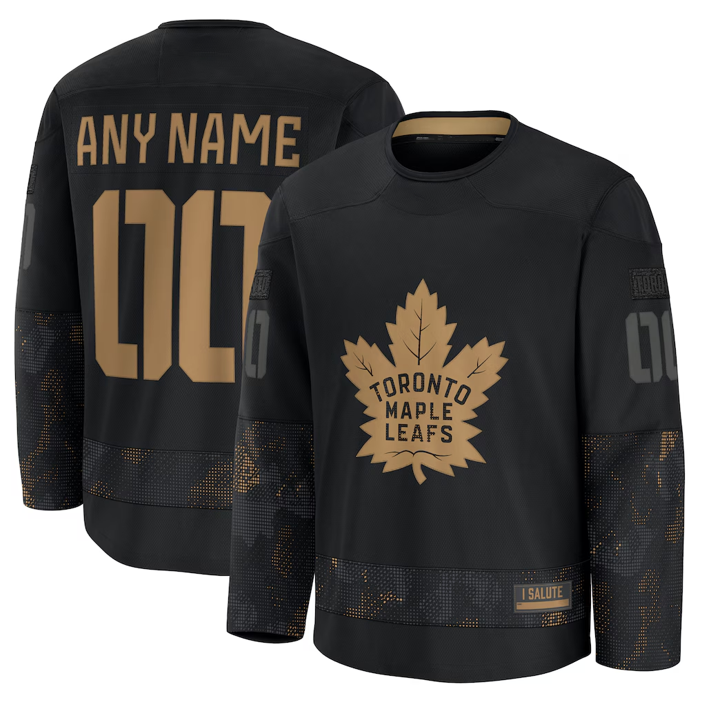 Moorv Custom TM.Leafs Black 2024 Military Appreciation Practice Jerseys
