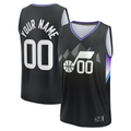 Moorv Custom U.Jazz Black Fast Break Stitched Jerseys - Statement Editio