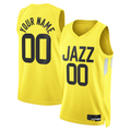 Moorv Custom U.Jazz Gold Swingman Stitched Jerseys - Icon Edition
