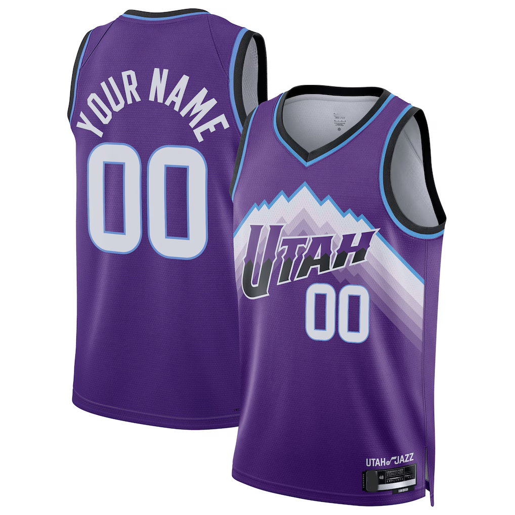 Moorv Custom U.Jazz Purple Swingman Stitched Jerseys - Icon Edition