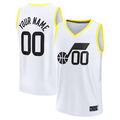 Moorv Custom U.Jazz White Fast Break Replica Stitched Jerseys - Association Edition -1