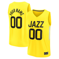 Moorv Custom U.Jazz Yellow Fast Break Replica Stitched Jerseys - Icon Edition