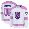 Moorv Custom VG.Knights White 2024 Hockey Fights Cancer Practice Jerseys