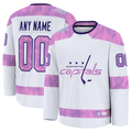Moorv Custom W.Capitals White 2024 Hockey Fights Cancer Practice Jerseys