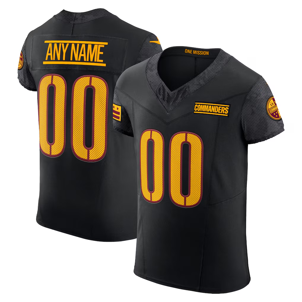 Moorv Custom W.Commanders Black Alternate Vapor F.U.S.E. Elite  Stitched Jerseys