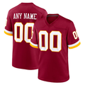 Moorv Custom W.Commanders Burgundy Game Stitched Jerseys