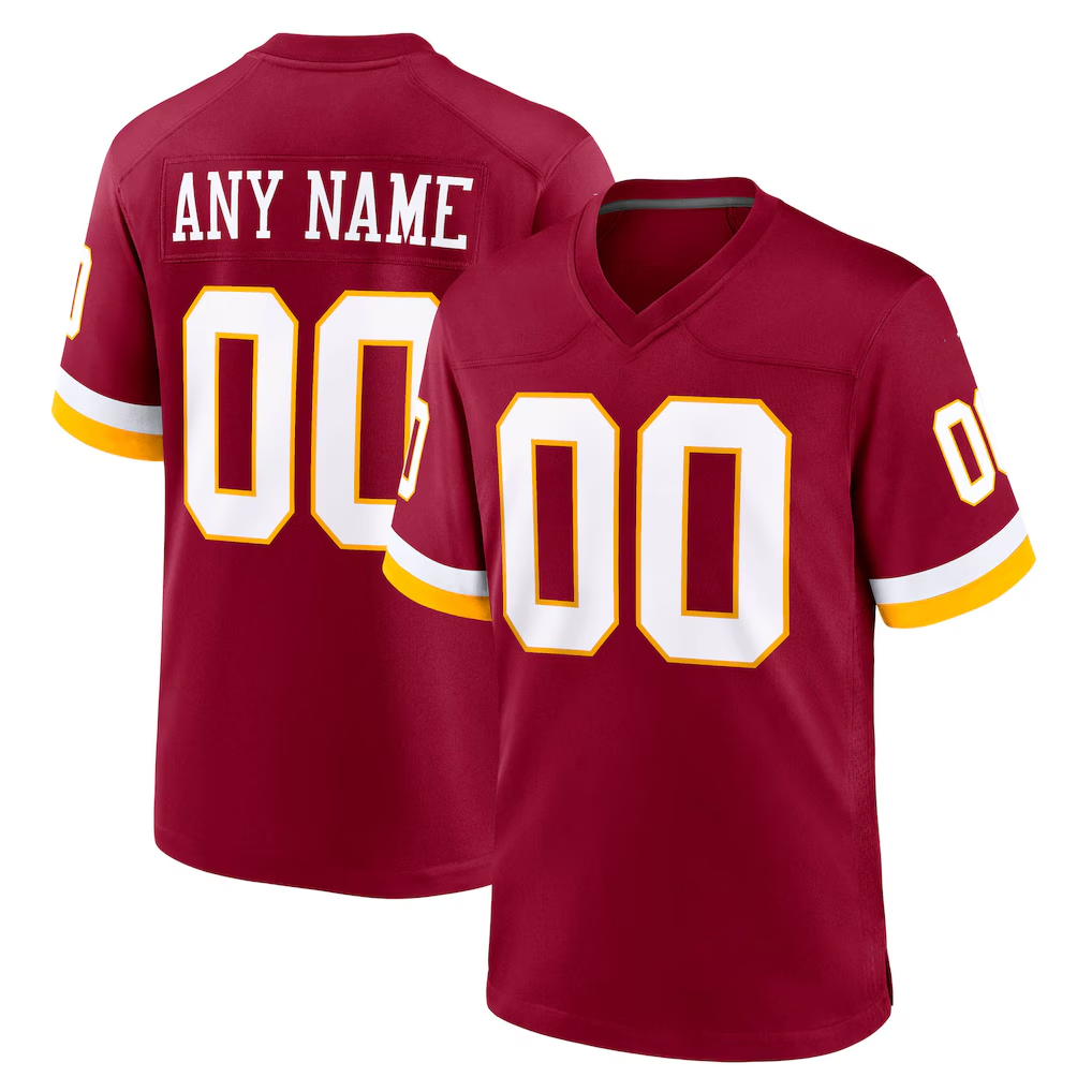 Moorv Custom W.Commanders Burgundy Game Stitched Jerseys