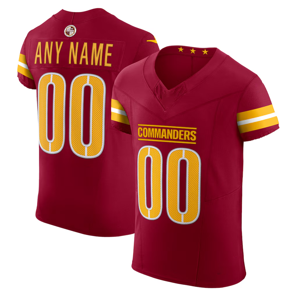 Moorv Custom W.Commanders Burgundy Team Vapor F.U.S.E. Elite Stitched Jerseys