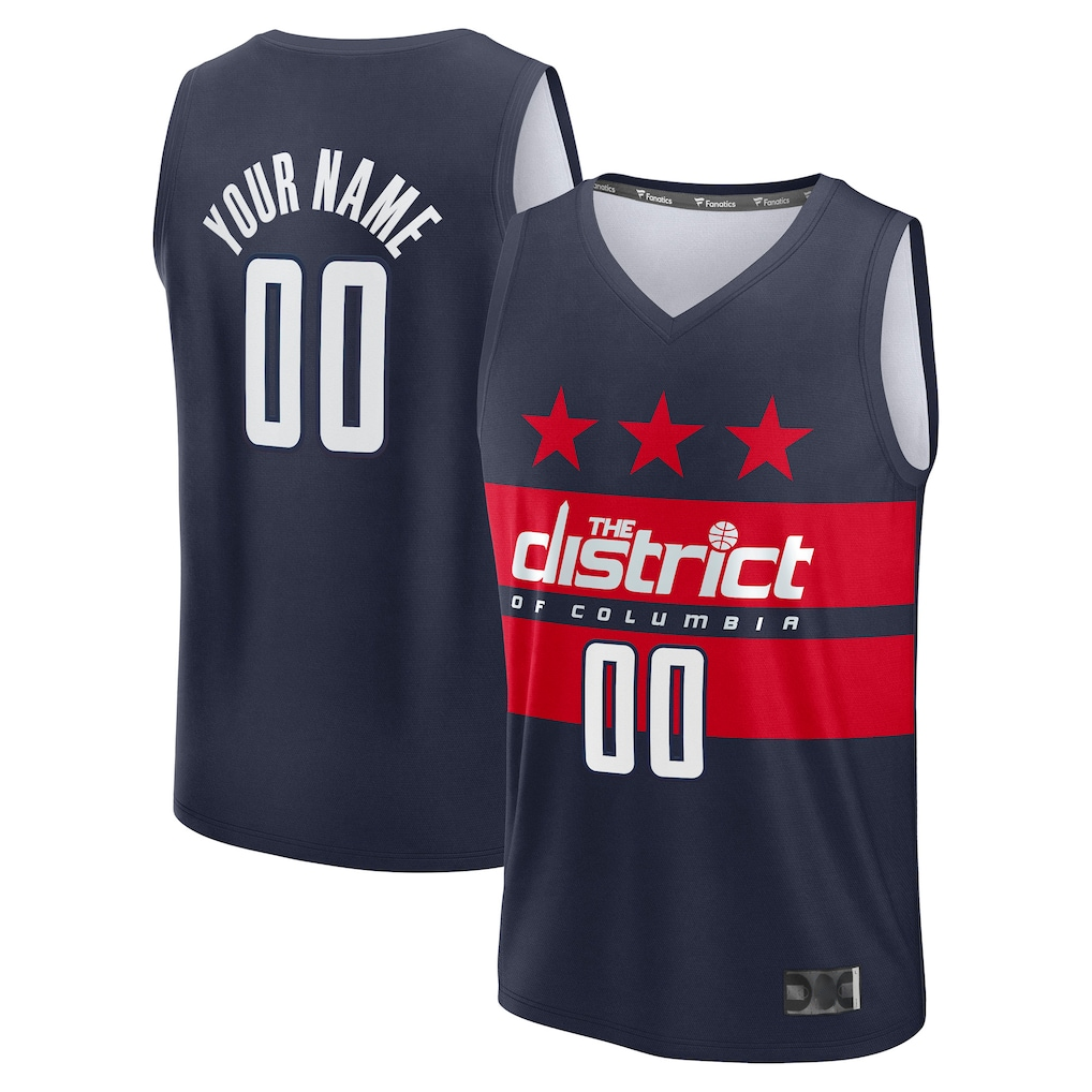 Moorv Custom W.Wizards Navy Fast Break Jerseys - Statement Edition