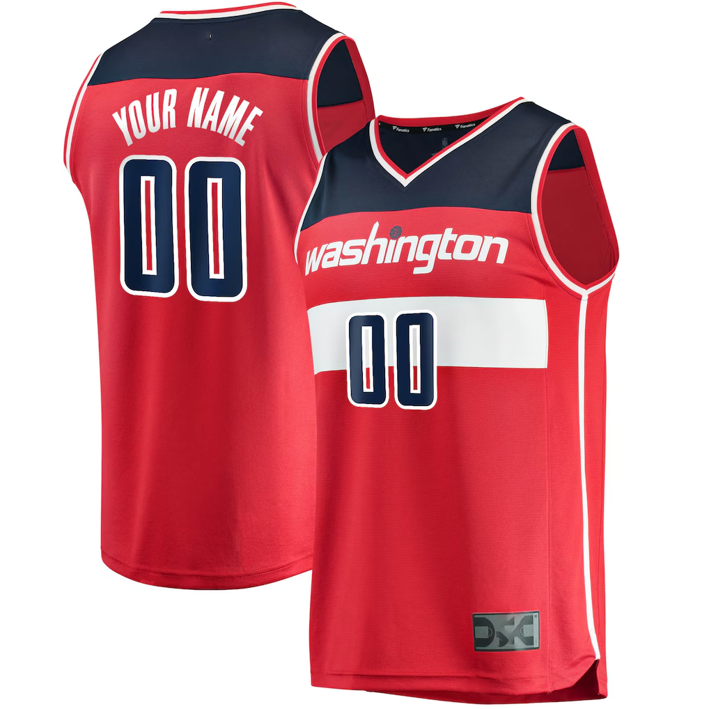Moorv Custom W.Wizards  Red Fast Break Replica Jerseys - Icon Edition