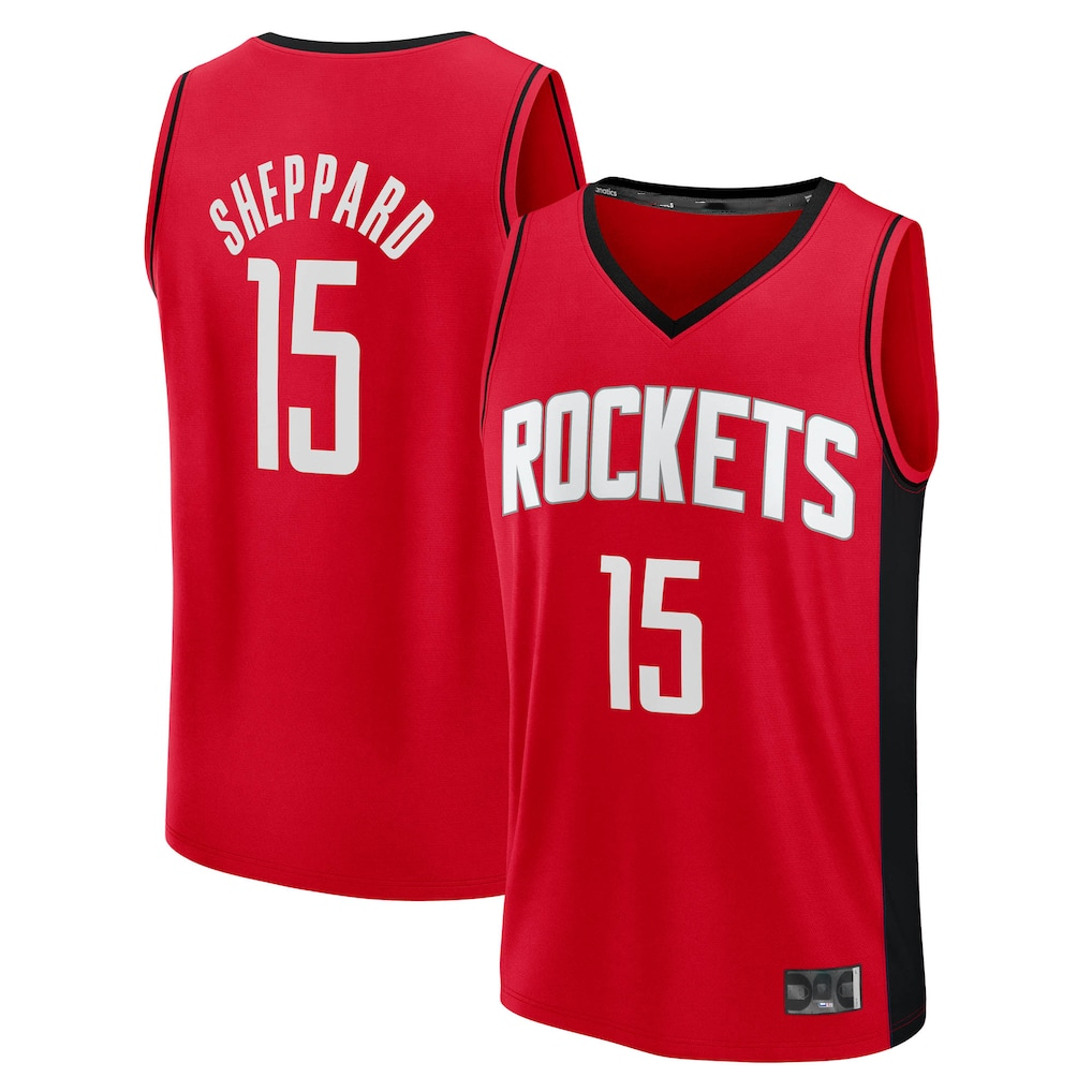 Moorv H.Rockets #15 Reed Sheppard Red Fast Break Replica Stitched Jerseys- Icon Edition