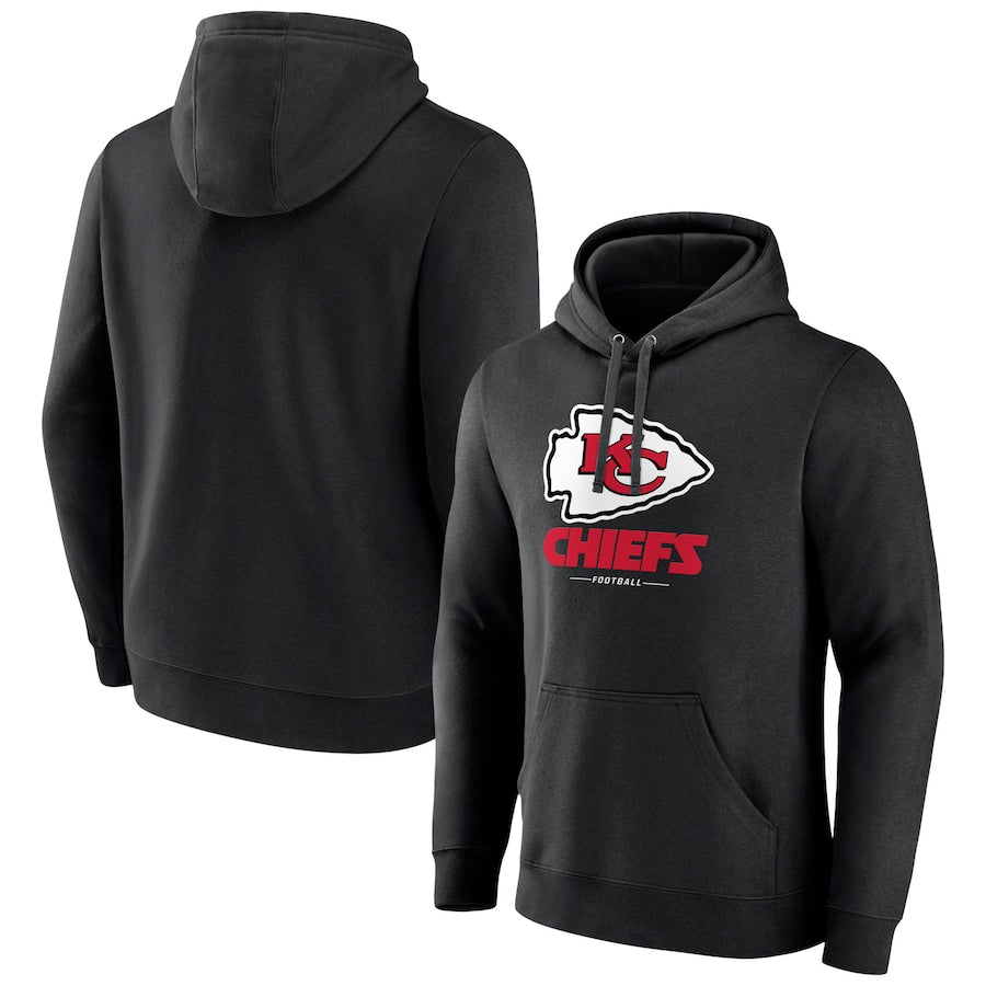 Moorv Custom KC.Chiefs Blank Player Black Pullover Hoodie Stitched Jerseys
