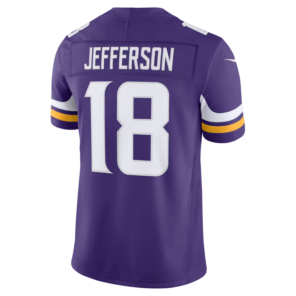 Moorv MN.Vikings #18 Justin Jefferson Purple Team Vapor F.U.S.E. Stitched Limited Jerseys