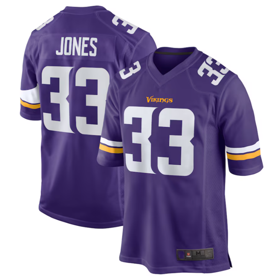 Moorv MN.Vikings #33 Aaron Jones Purple Game Player Jersey Stitched American Stitched Jerseys