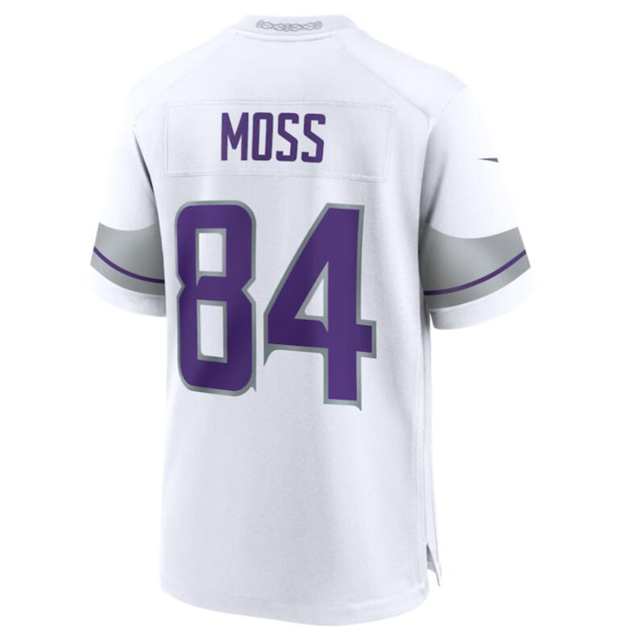 Moorv MN.Vikings #84 Randy Moss White Alternate Retired Player Game Jersey American Stitched Jerseys