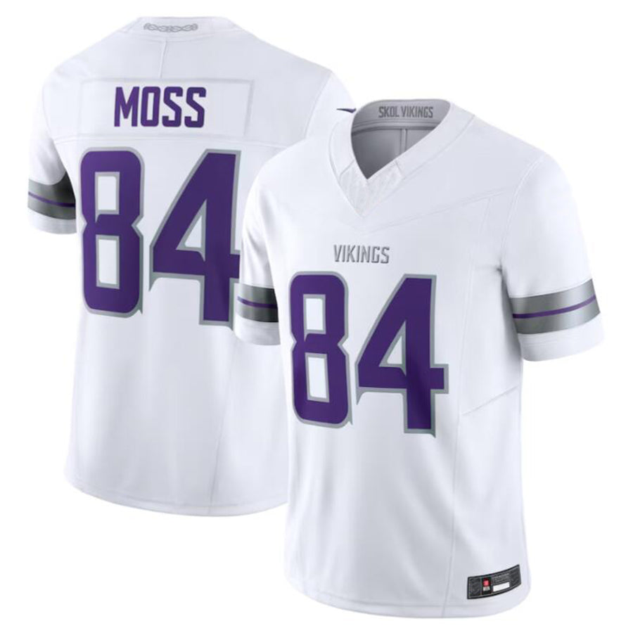Moorv MN.Vikings #84 Randy Moss White Alternate Retired Player Game Jersey American Stitched Jerseys
